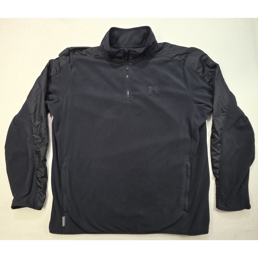 Under Armour Polartec Storm Pullover 2XL Black on Black‎ 1/4 Zip Fleece Jacket